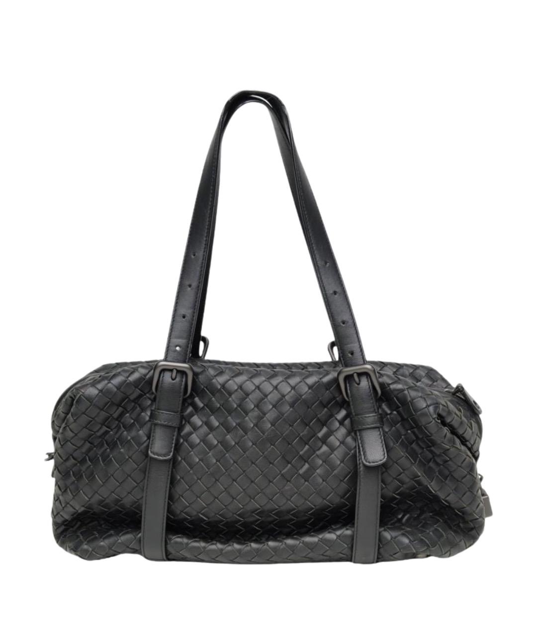 BOTTEGA VENETA Черная кожаная сумка через плечо, фото 1