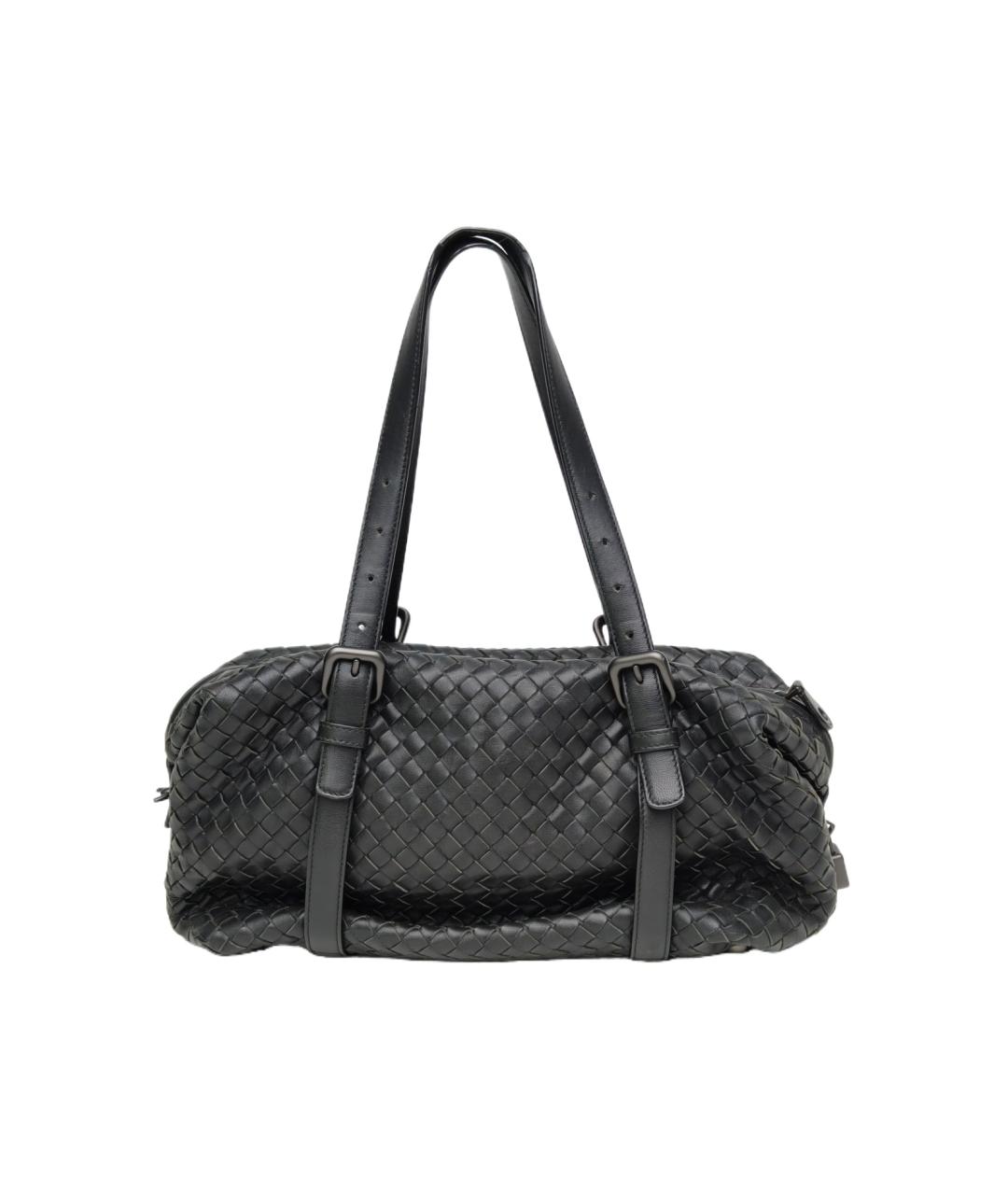 BOTTEGA VENETA Черная кожаная сумка через плечо, фото 7