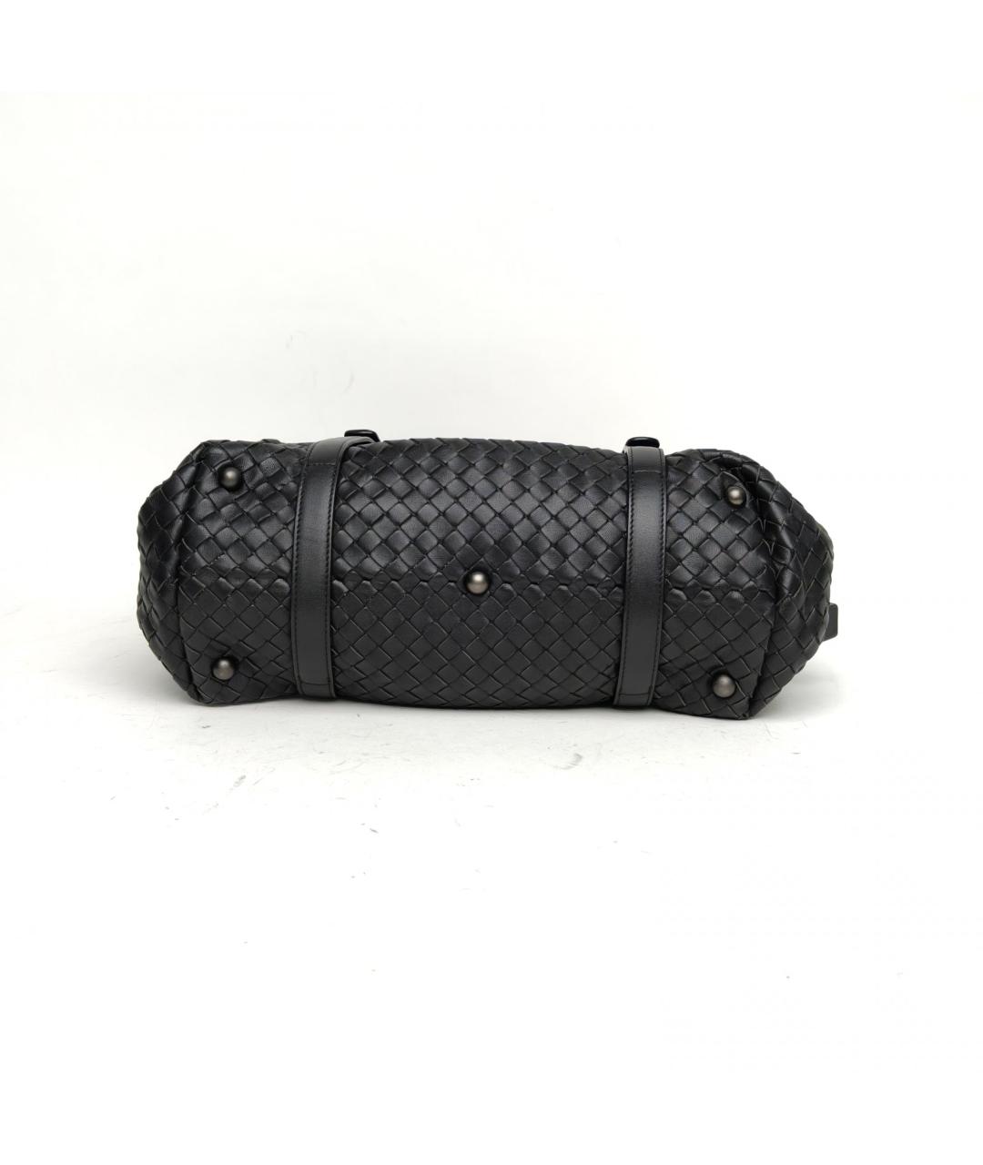 BOTTEGA VENETA Черная кожаная сумка через плечо, фото 4