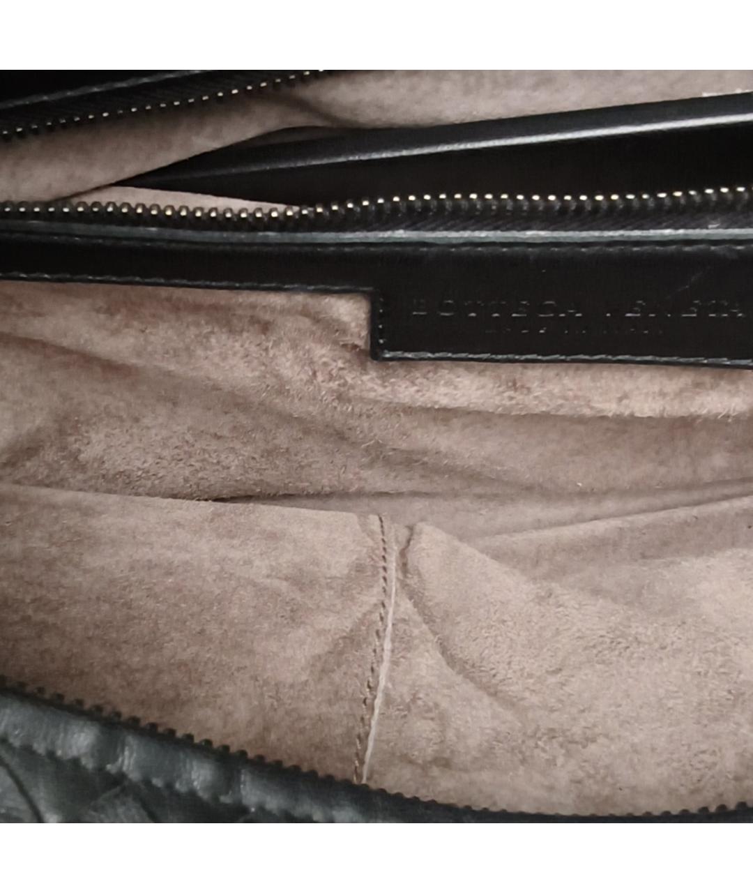 BOTTEGA VENETA Черная кожаная сумка через плечо, фото 5