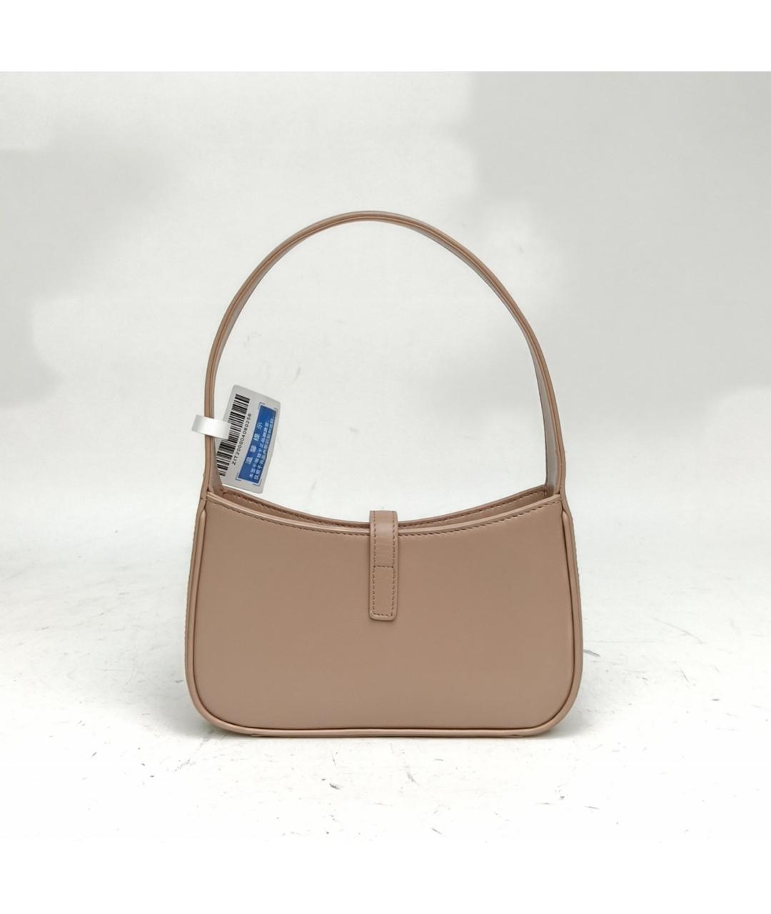 SAINT LAURENT Бежевая кожаная сумка через плечо, фото 4