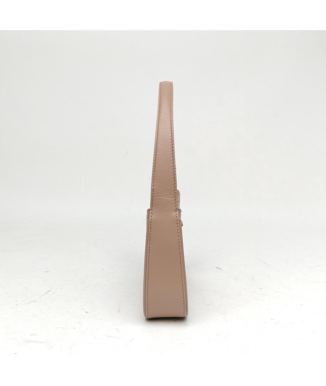 SAINT LAURENT Бежевая кожаная сумка через плечо, фото 5