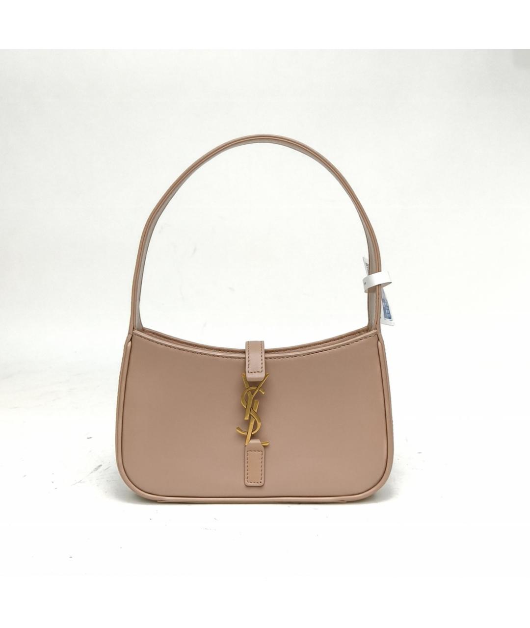 SAINT LAURENT Бежевая кожаная сумка через плечо, фото 2