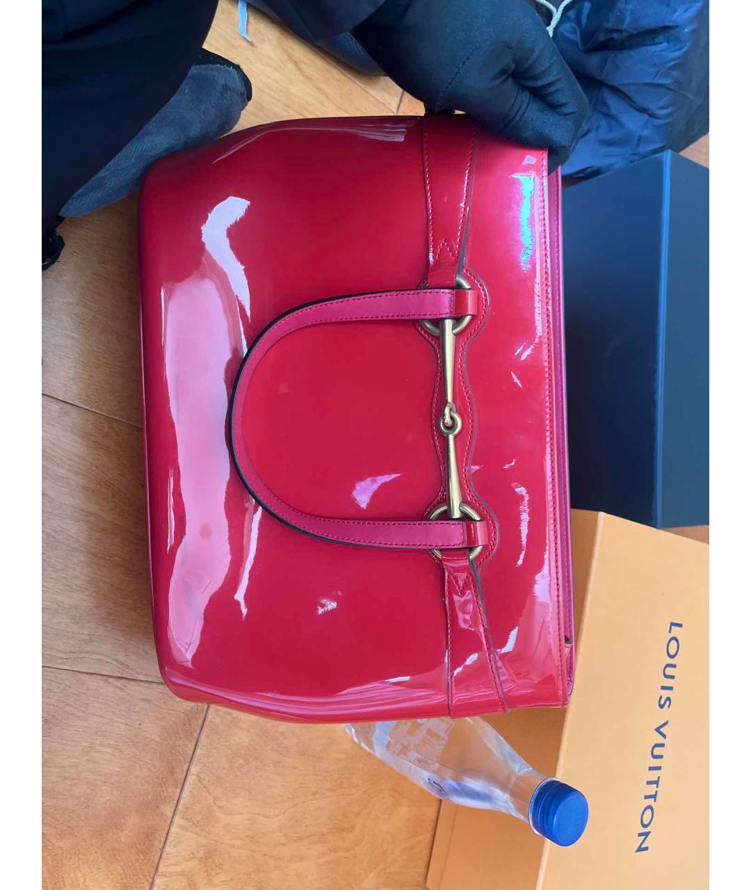GUCCI Красная сумка с короткими ручками из лакированной кожи, фото 9