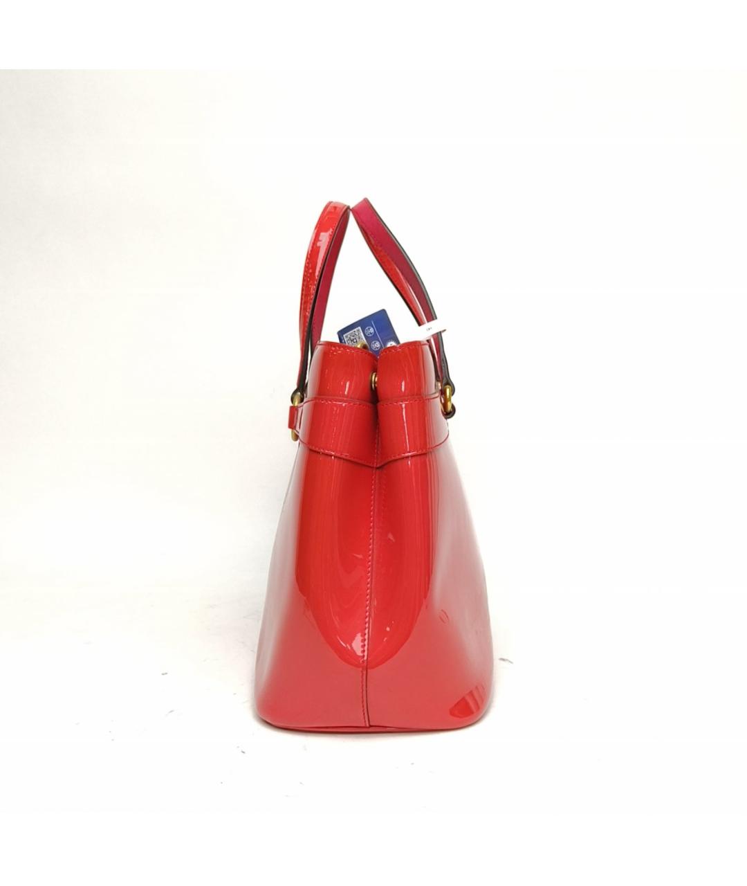 GUCCI Красная сумка с короткими ручками из лакированной кожи, фото 3