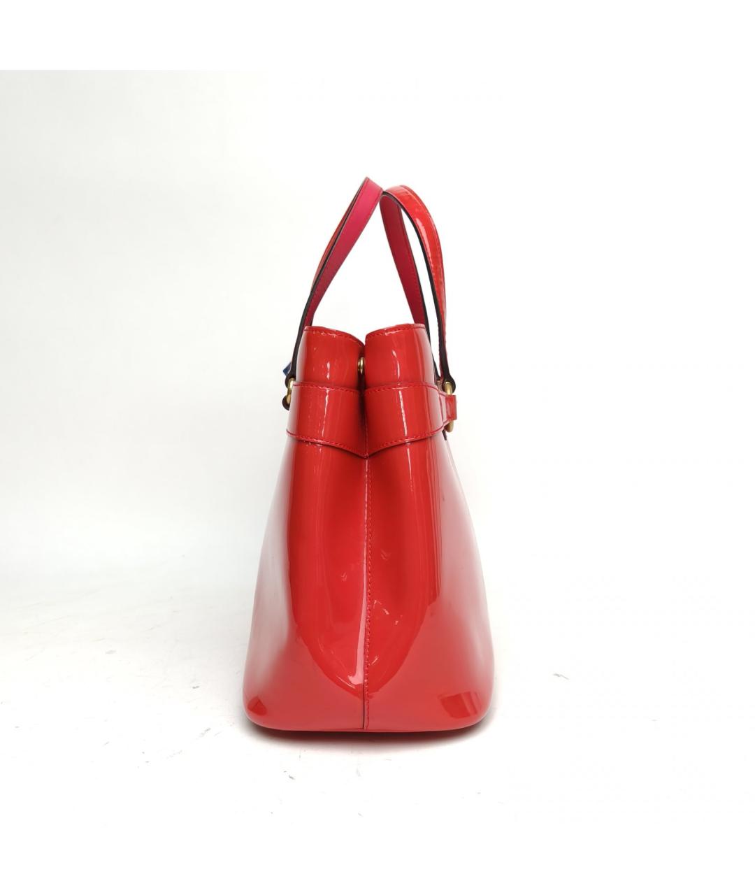 GUCCI Красная сумка с короткими ручками из лакированной кожи, фото 5