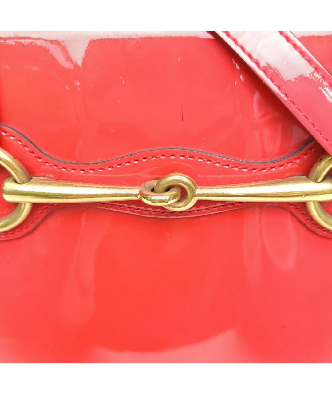 GUCCI Красная сумка с короткими ручками из лакированной кожи, фото 7