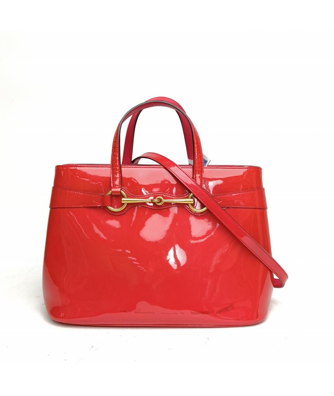 GUCCI Красная сумка с короткими ручками из лакированной кожи, фото 2