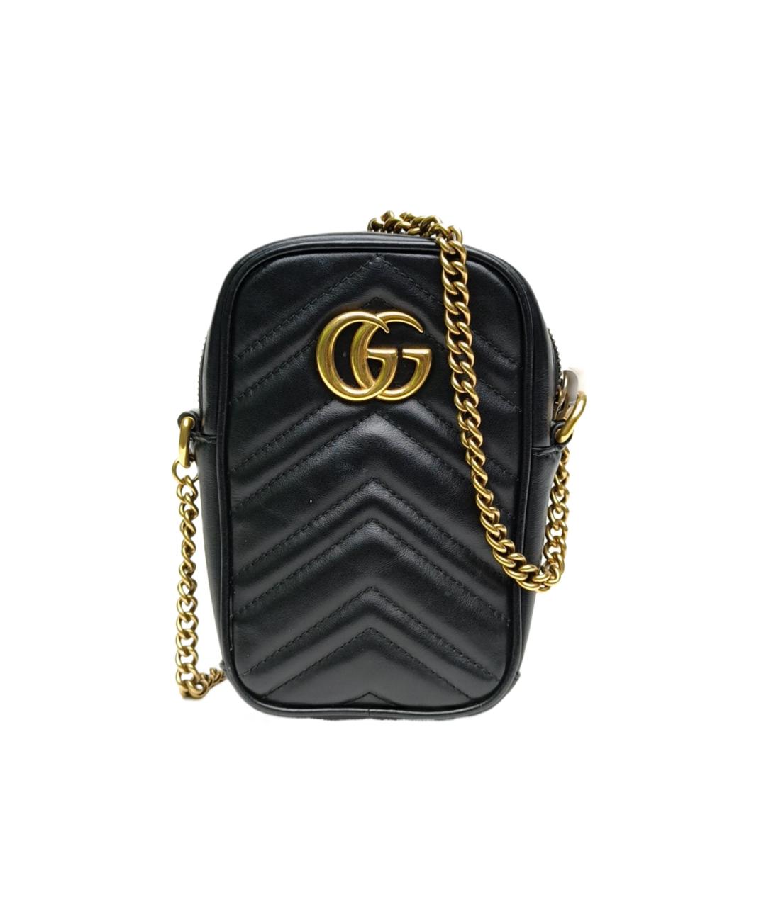 GUCCI Черная кожаная сумка через плечо, фото 1