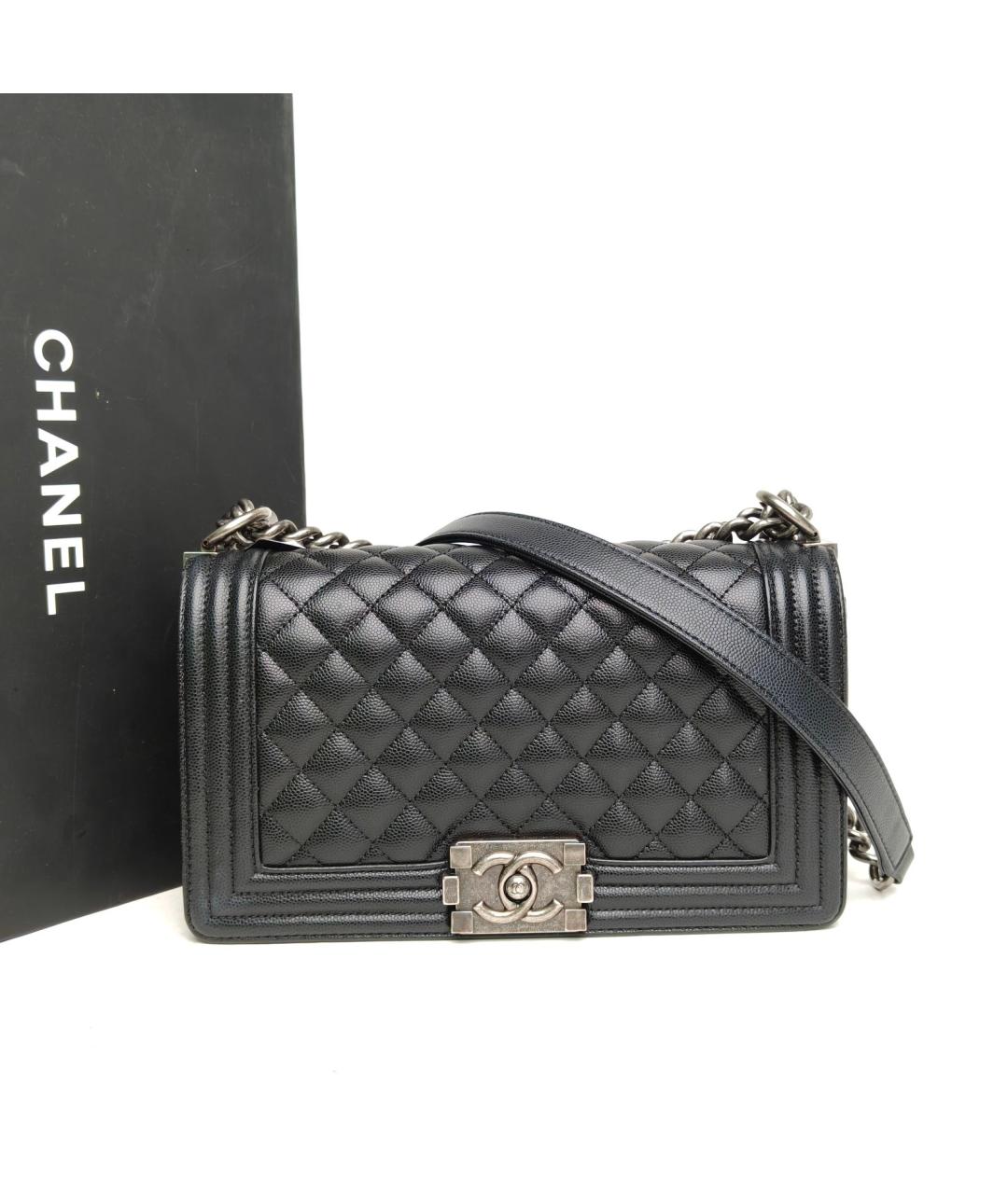 CHANEL Черная кожаная сумка через плечо, фото 9