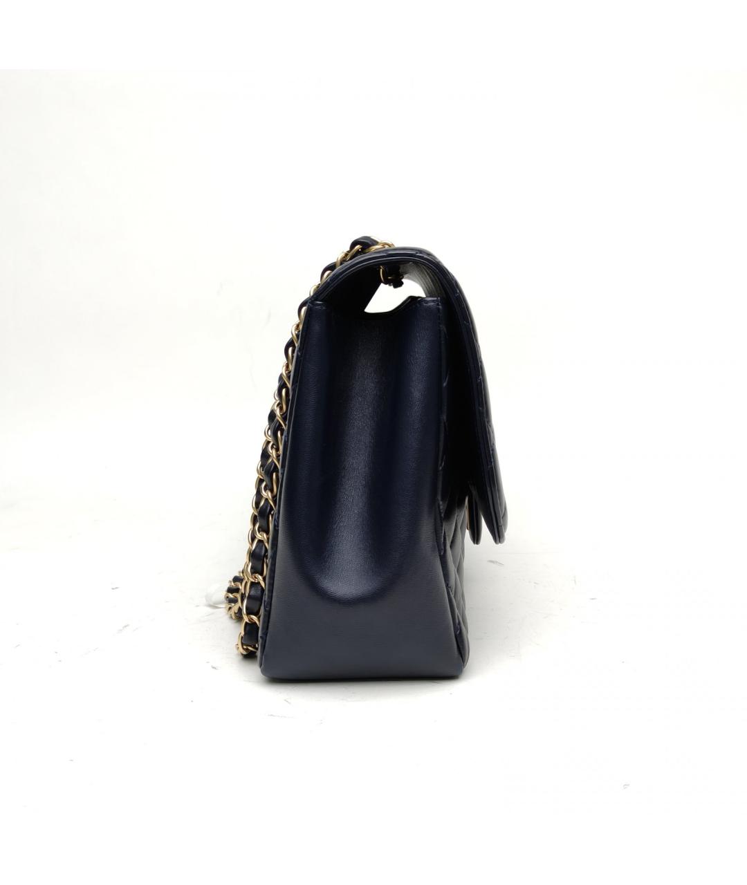 CHANEL Темно-синяя кожаная сумка через плечо, фото 5