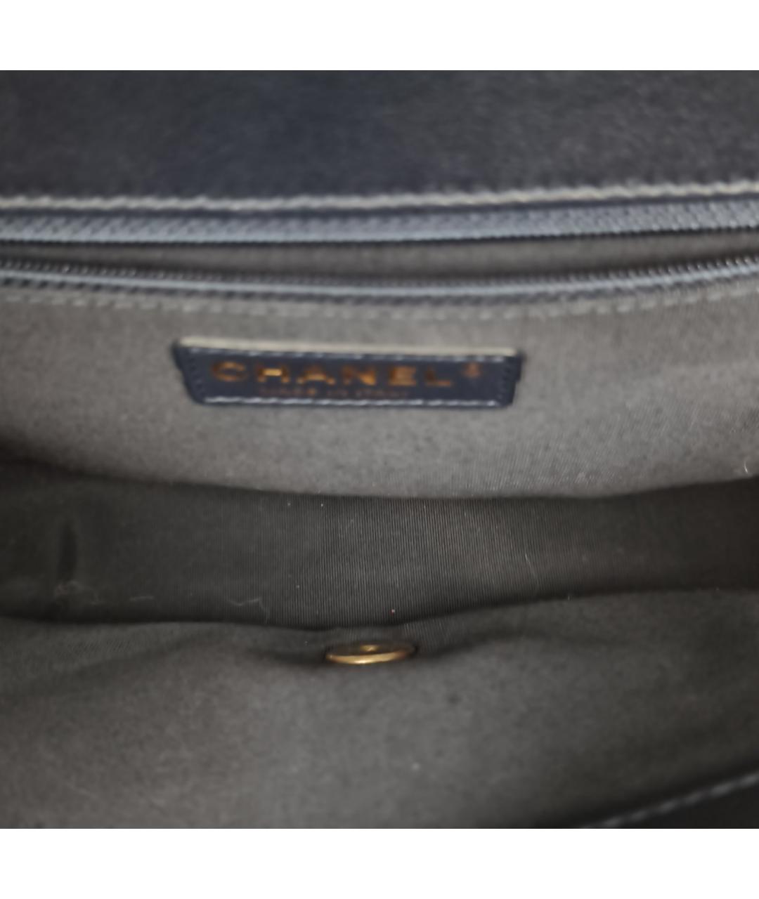 CHANEL Темно-синяя кожаная сумка через плечо, фото 8