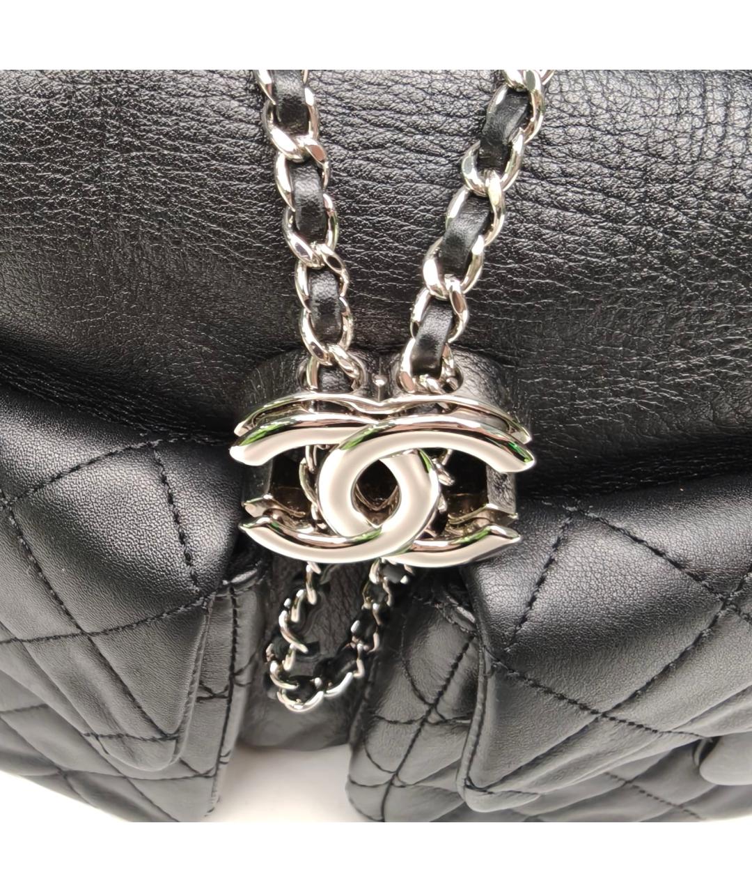 CHANEL Черная кожаная сумка через плечо, фото 7