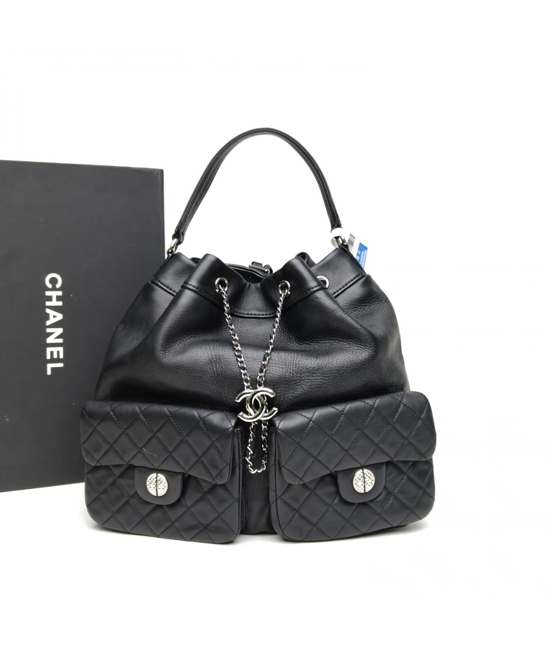 CHANEL Черная кожаная сумка через плечо, фото 9