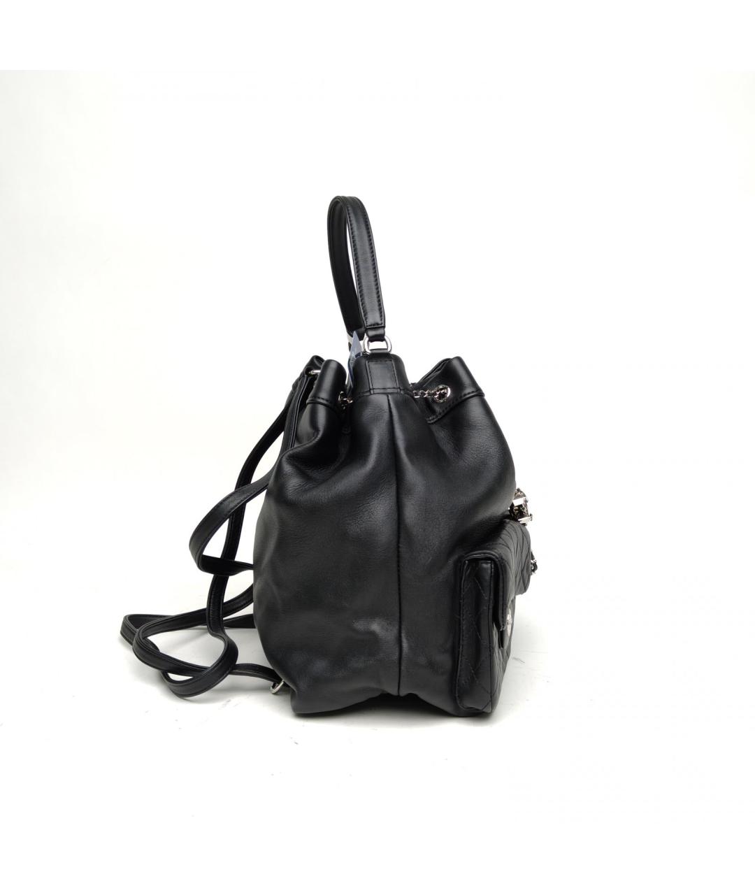 CHANEL Черная кожаная сумка через плечо, фото 5