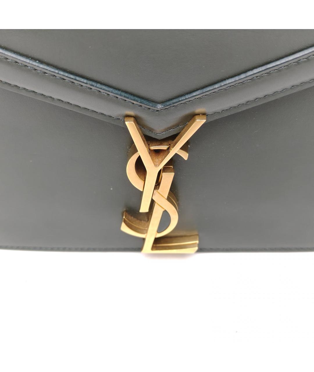 SAINT LAURENT Зеленая кожаная сумка через плечо, фото 8