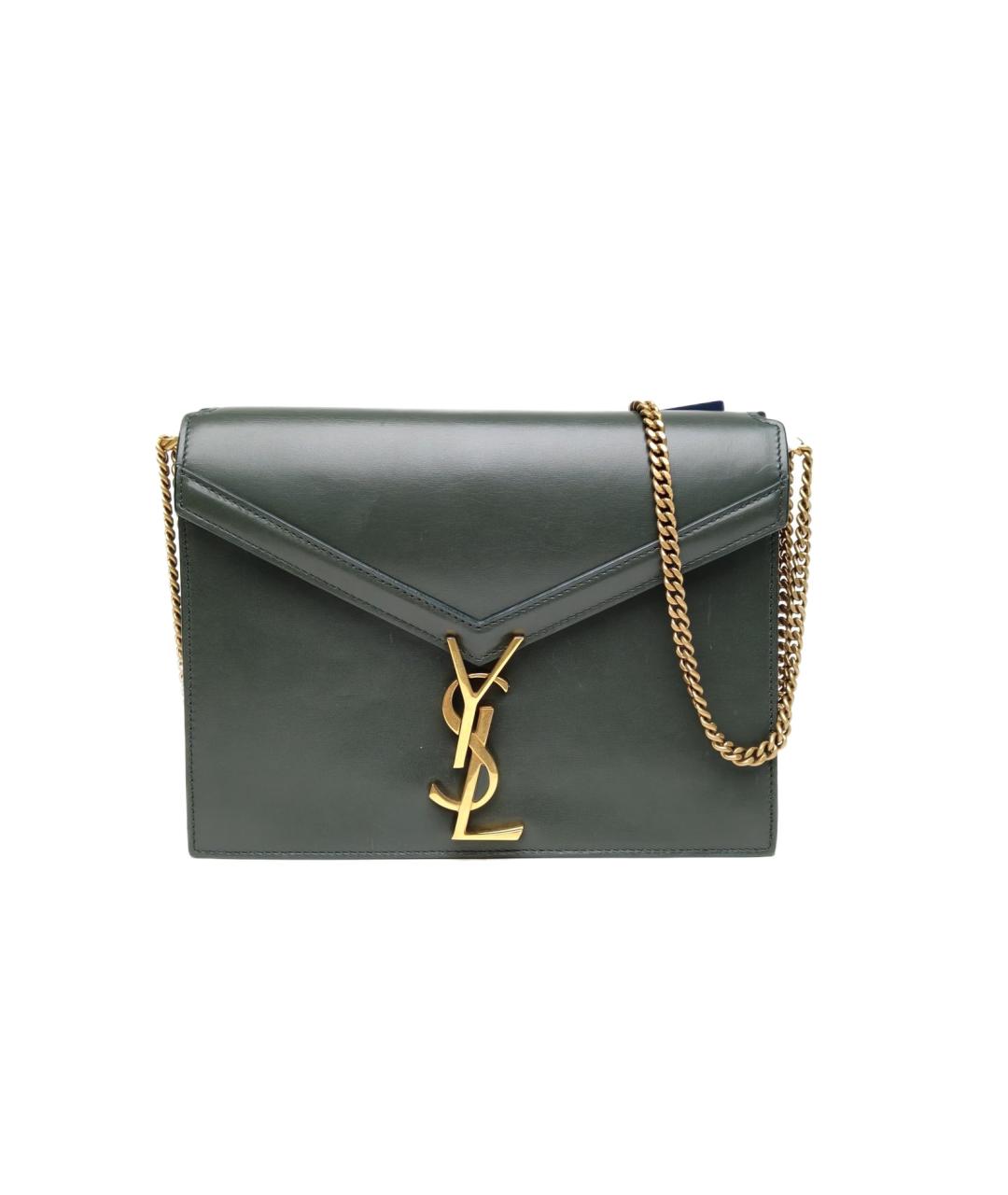 SAINT LAURENT Зеленая кожаная сумка через плечо, фото 1