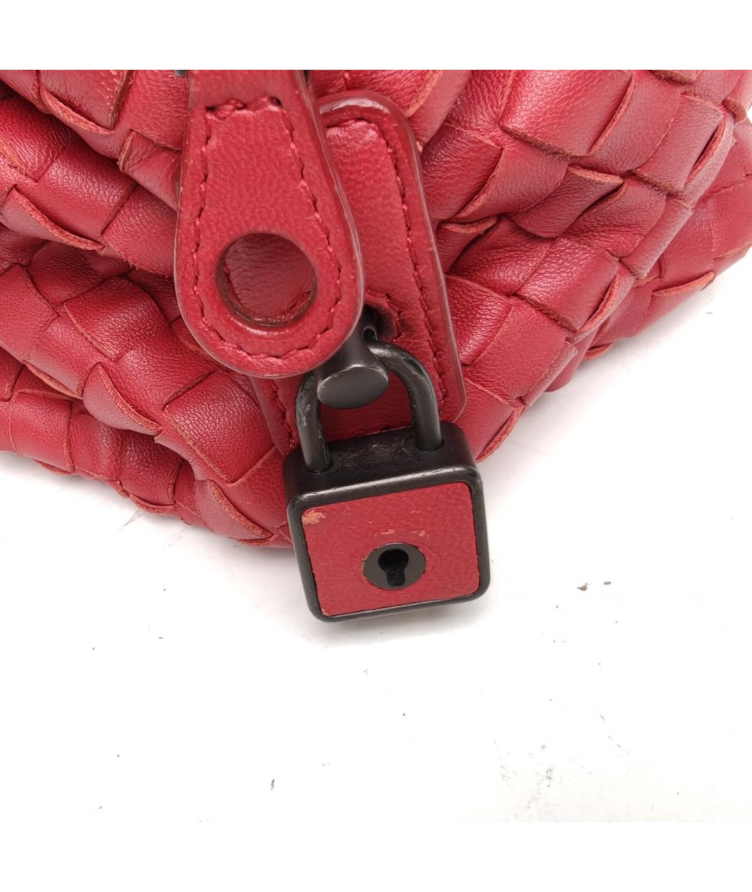 BOTTEGA VENETA Красная кожаная сумка через плечо, фото 6