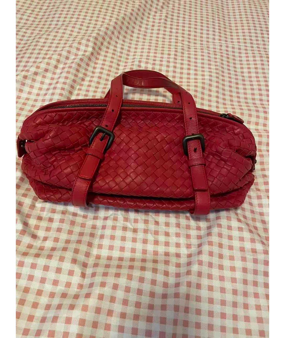 BOTTEGA VENETA Красная кожаная сумка через плечо, фото 8