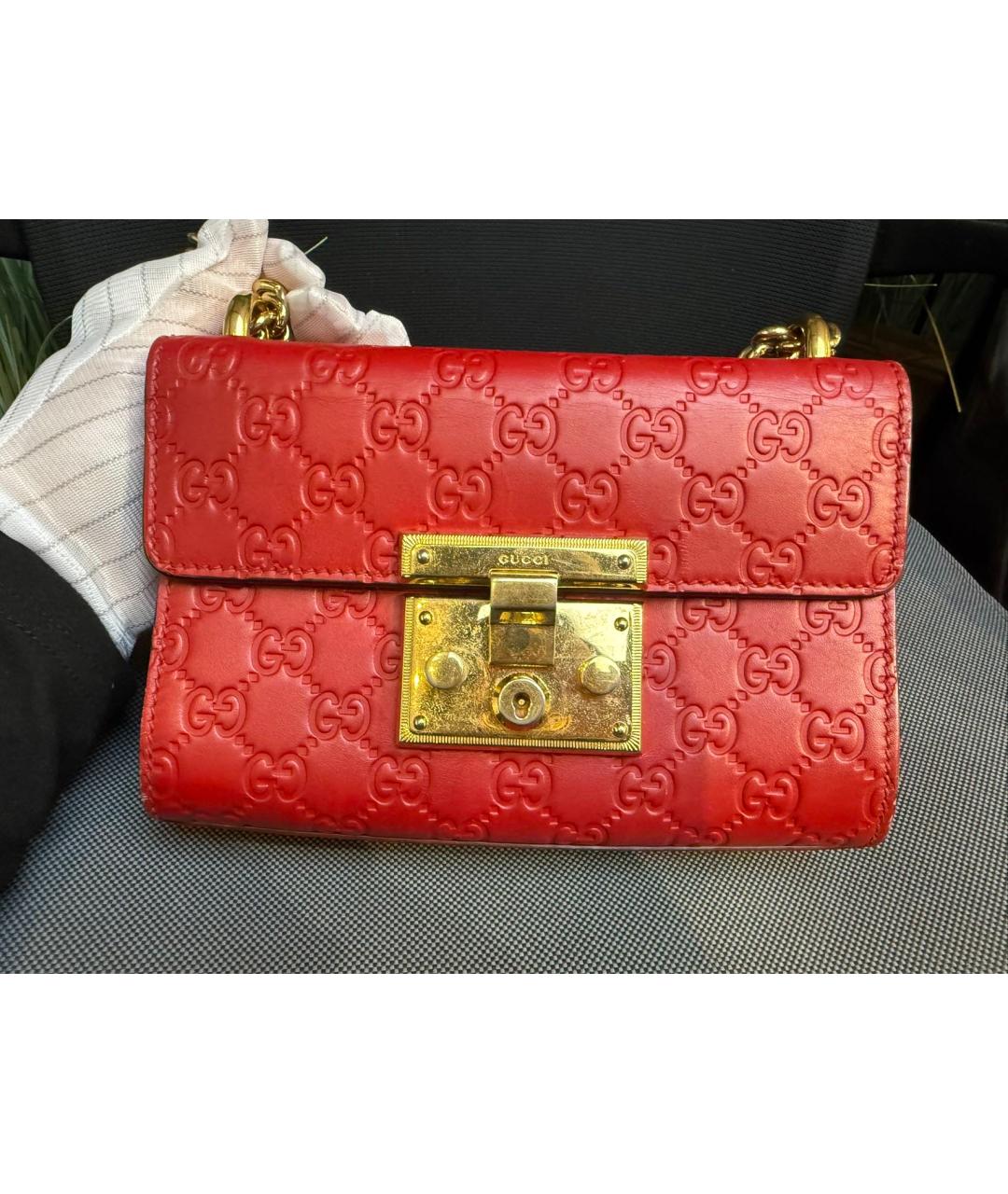 GUCCI Красная кожаная сумка через плечо, фото 9