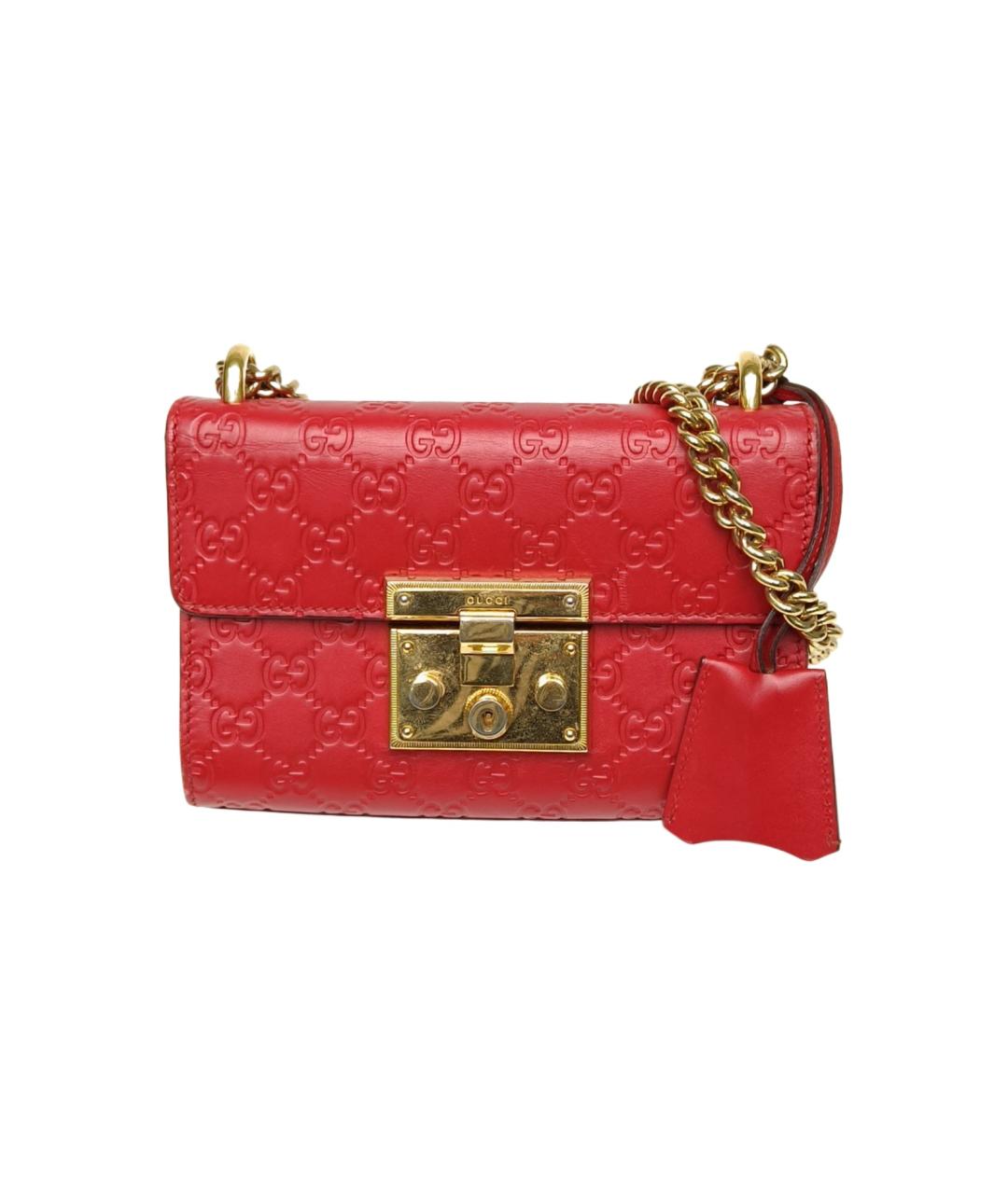 GUCCI Красная кожаная сумка через плечо, фото 10