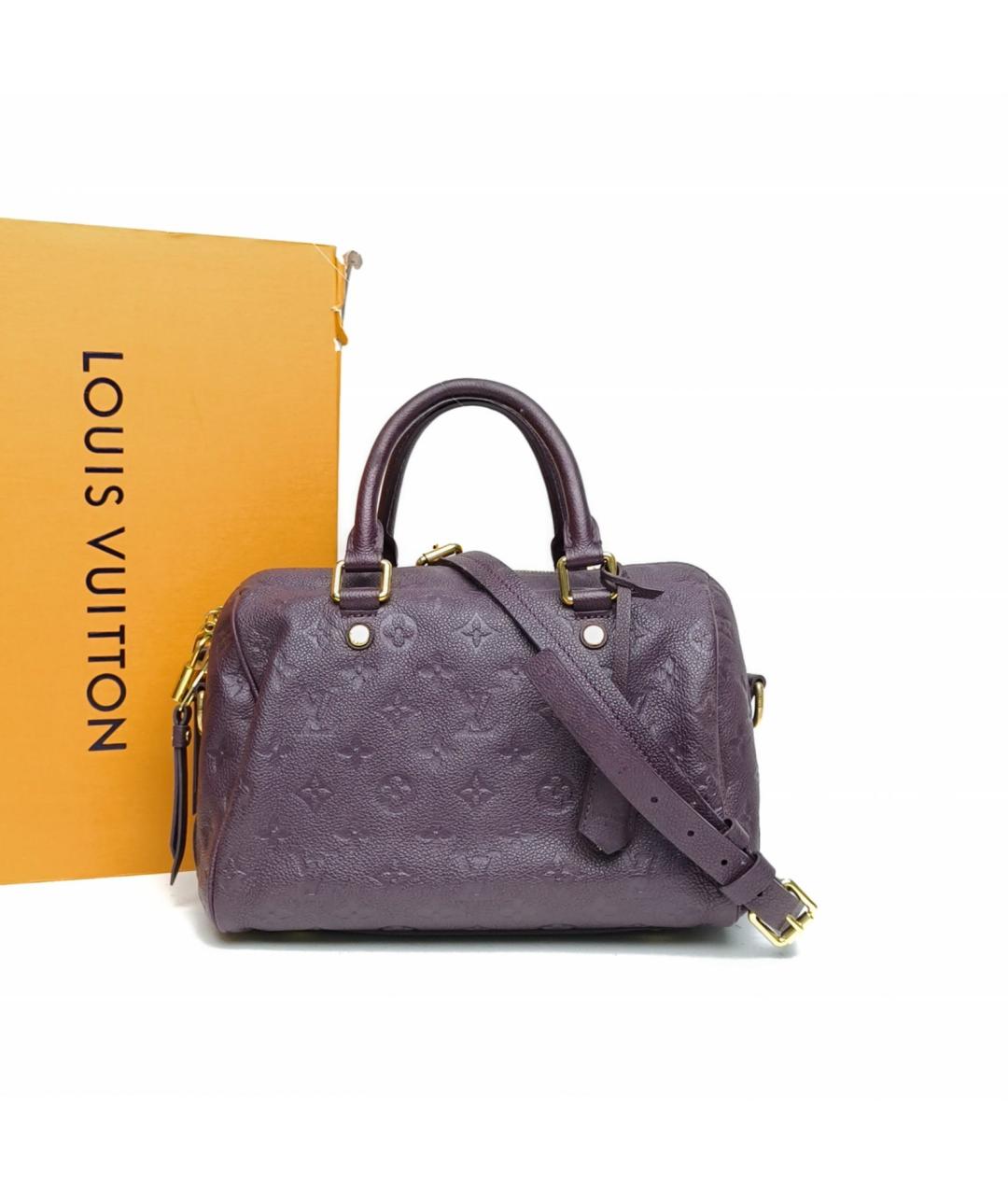 LOUIS VUITTON Фиолетовая кожаная сумка с короткими ручками, фото 9