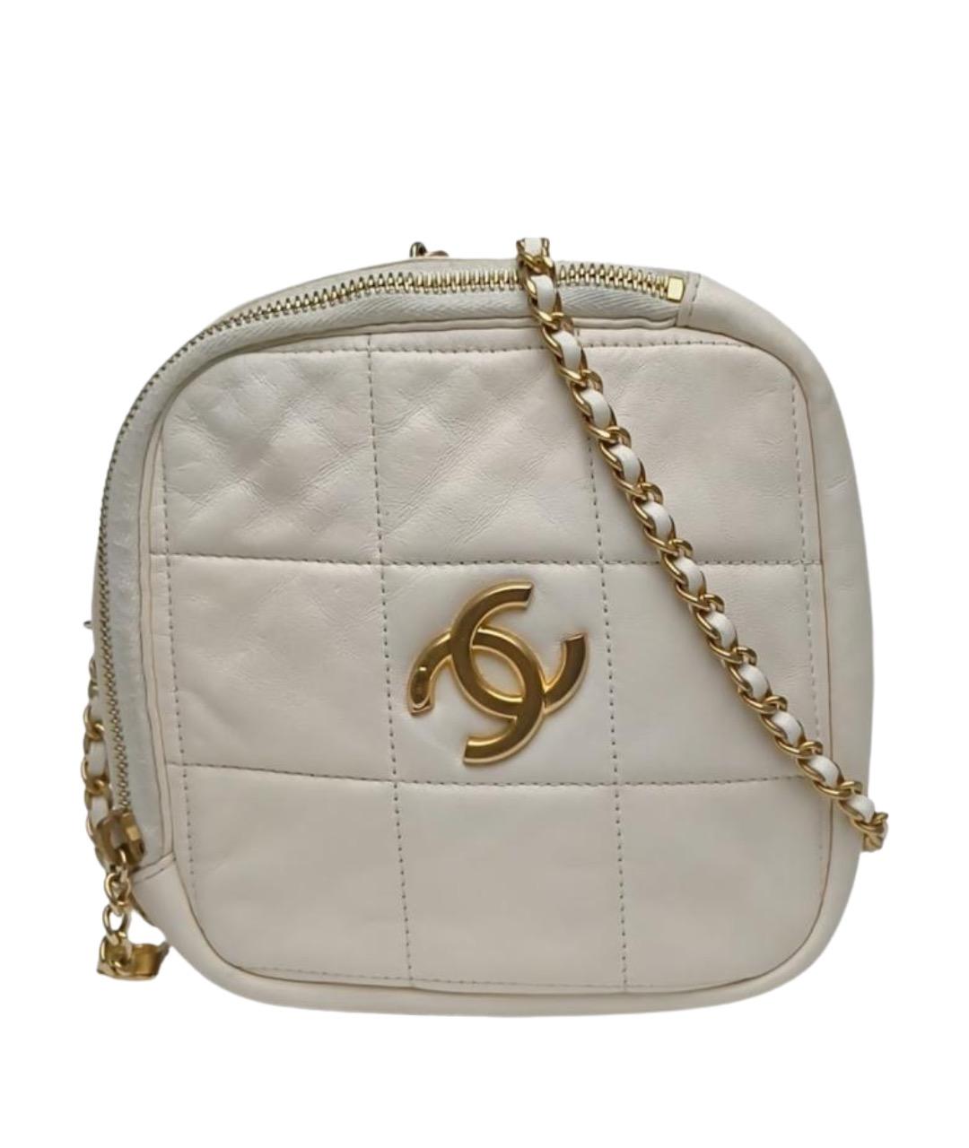 CHANEL Белая кожаная сумка через плечо, фото 1