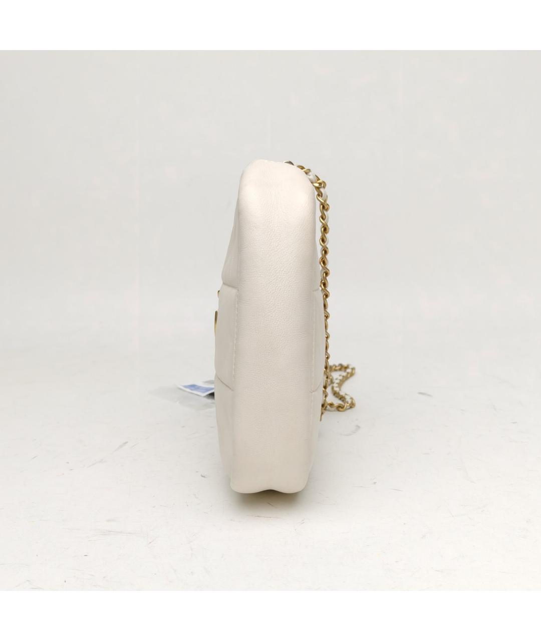 CHANEL Белая кожаная сумка через плечо, фото 3