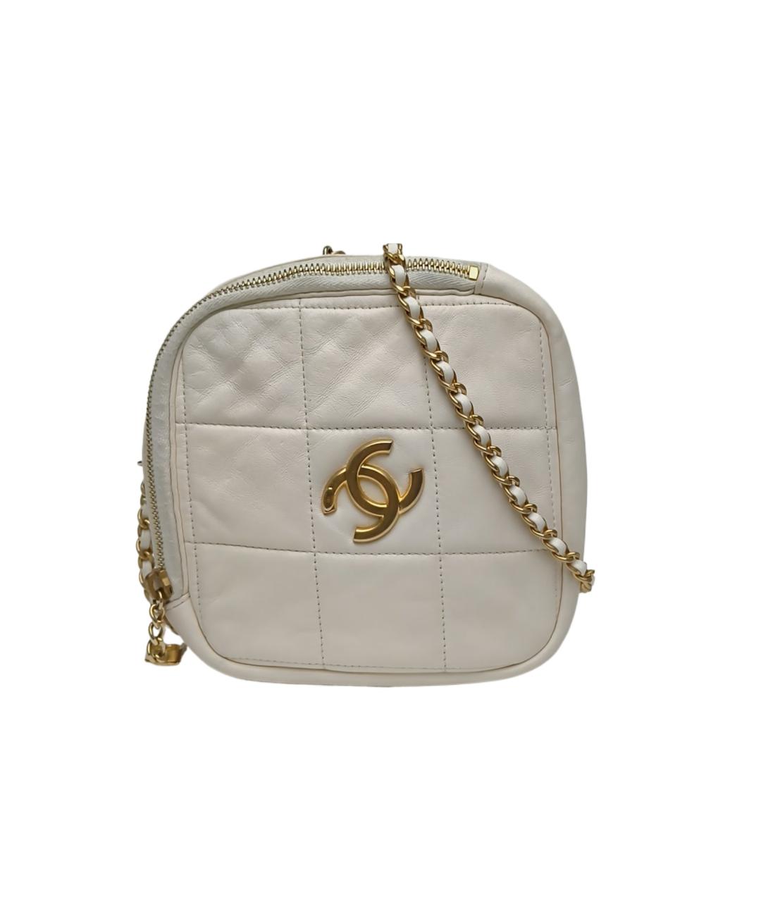 CHANEL Белая кожаная сумка через плечо, фото 10