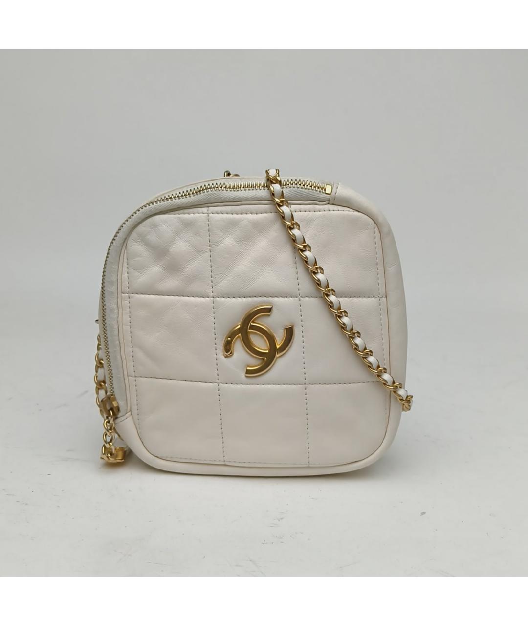 CHANEL Белая кожаная сумка через плечо, фото 2