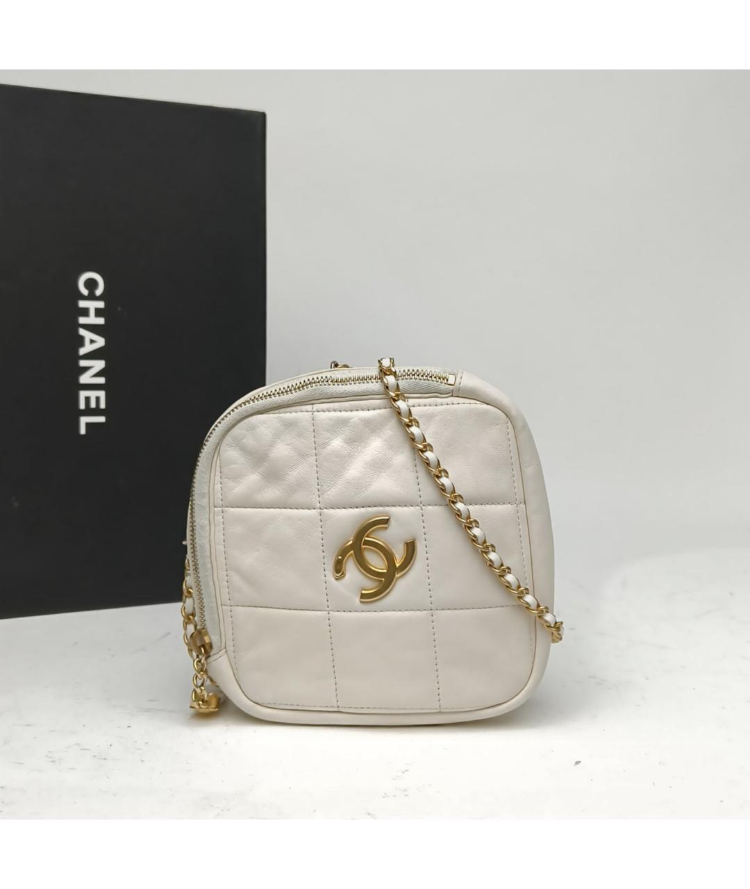 CHANEL Белая кожаная сумка через плечо, фото 9