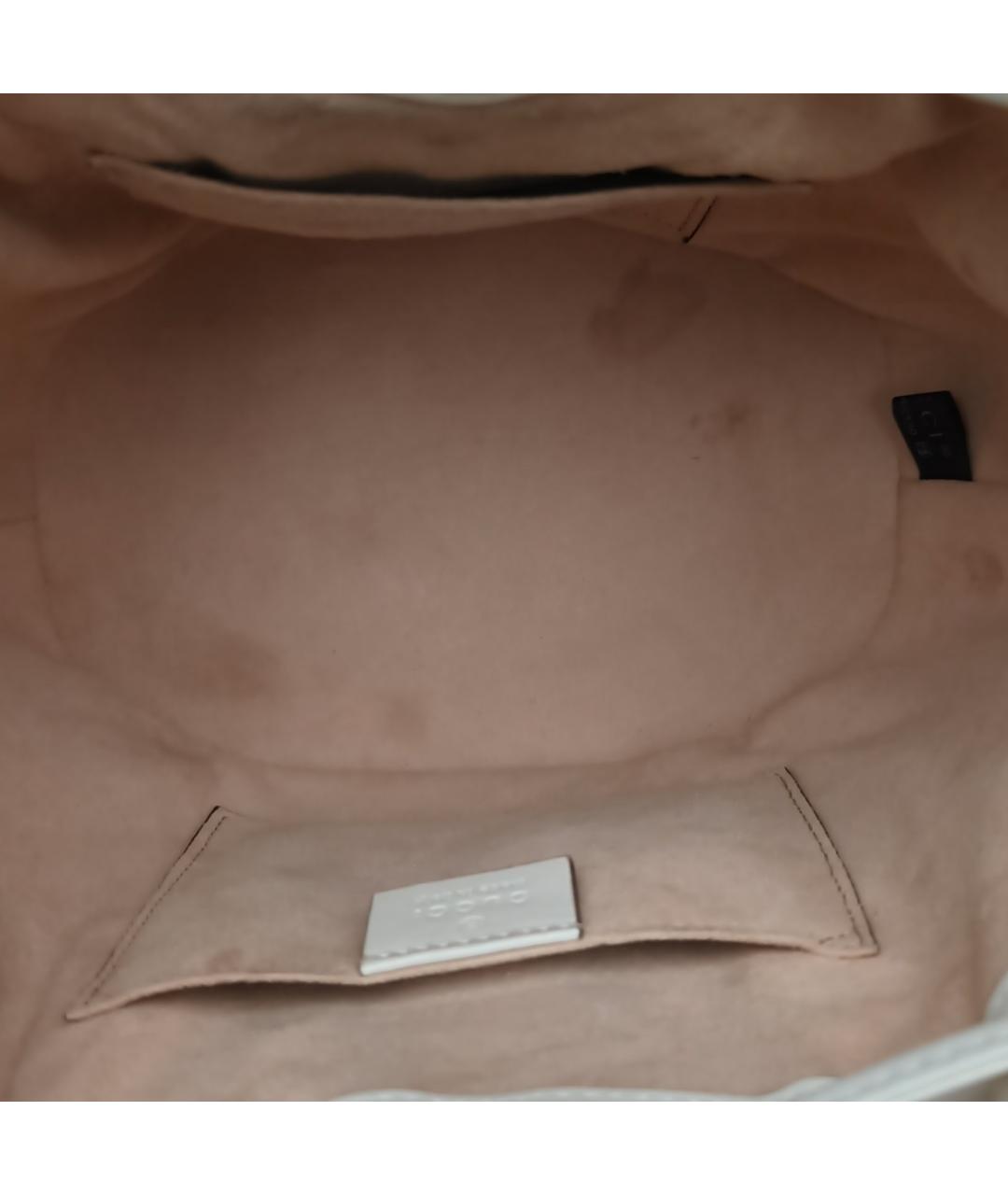 GUCCI Белая кожаная сумка через плечо, фото 8