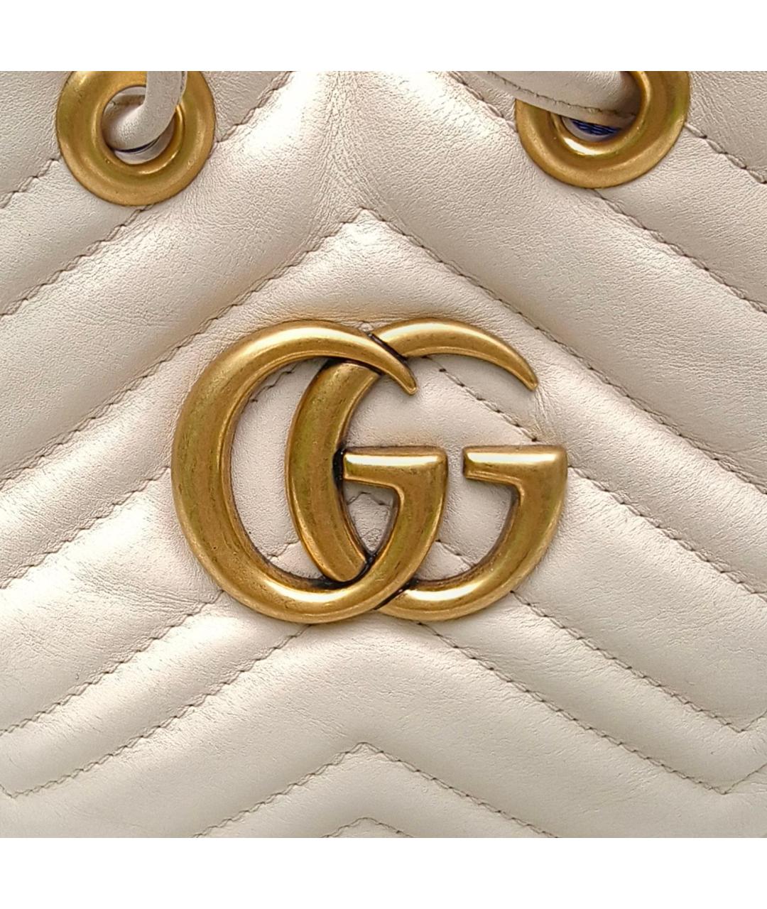 GUCCI Белая кожаная сумка через плечо, фото 7
