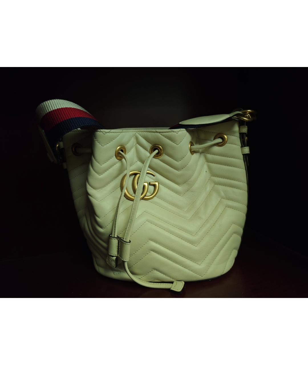 GUCCI Белая кожаная сумка через плечо, фото 9