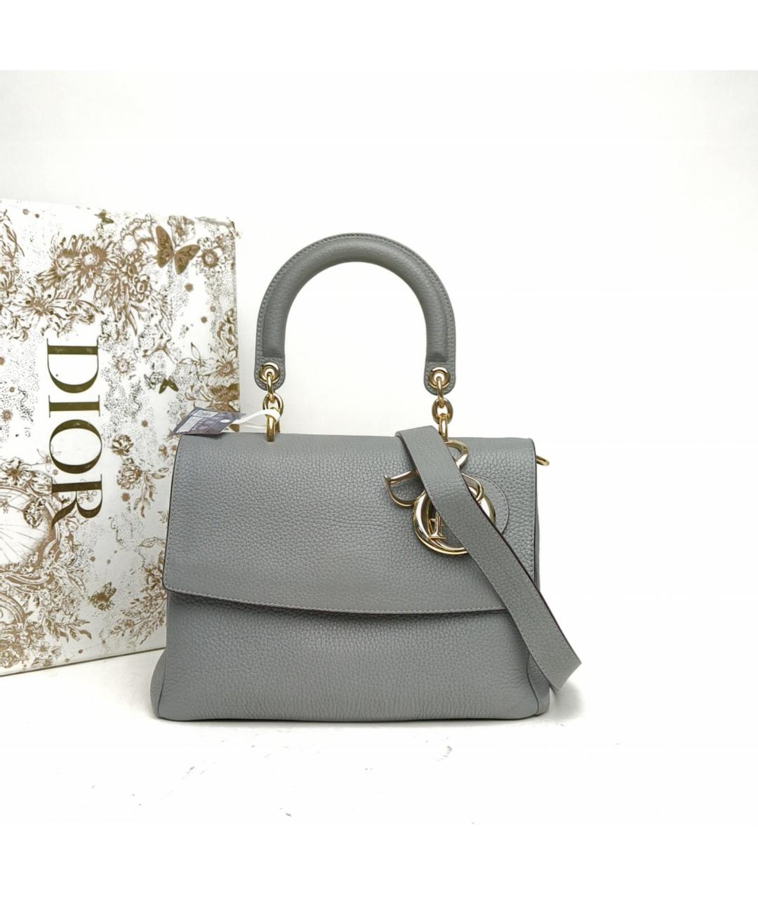 CHRISTIAN DIOR Голубая кожаная сумка через плечо, фото 8