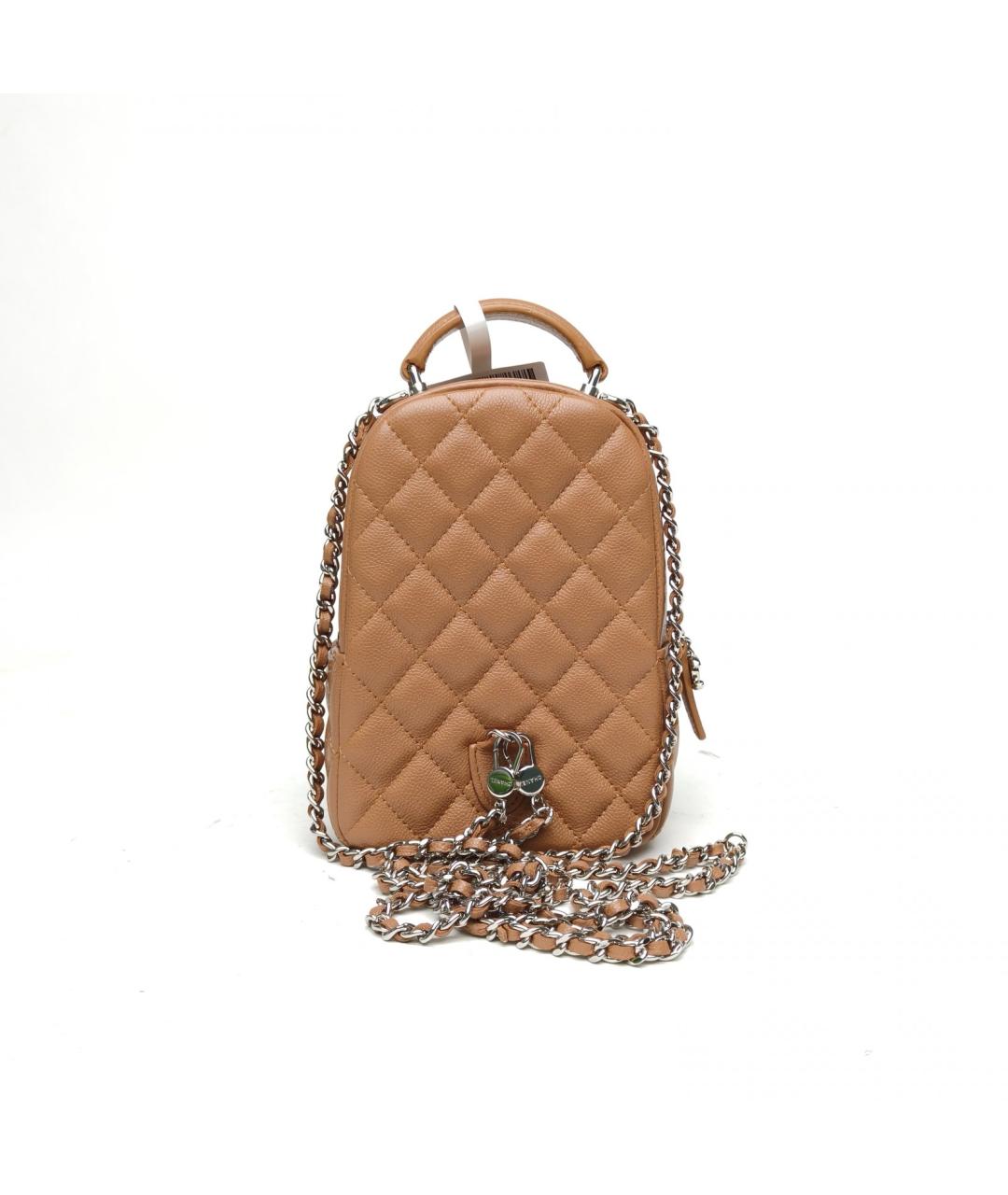 CHANEL Коричневый кожаный рюкзак, фото 4