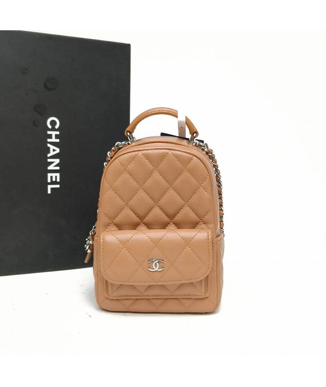 CHANEL Коричневый кожаный рюкзак, фото 9