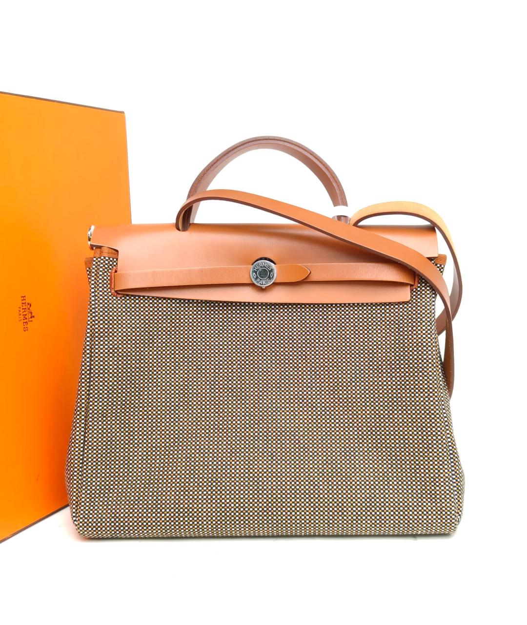 HERMES Серая тканевая сумка через плечо, фото 8