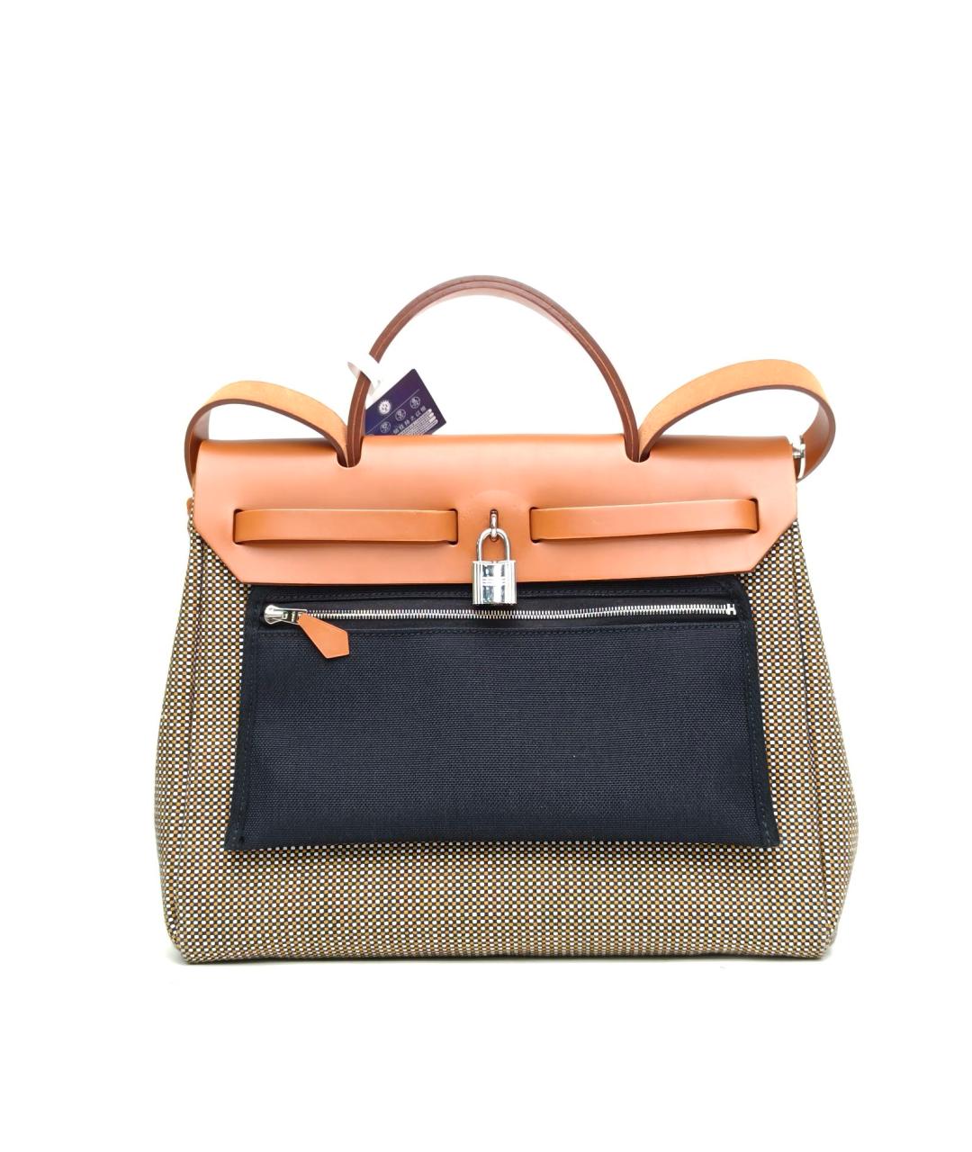 HERMES Серая тканевая сумка через плечо, фото 4