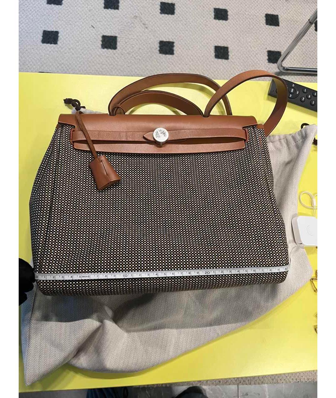 HERMES Серая тканевая сумка через плечо, фото 9