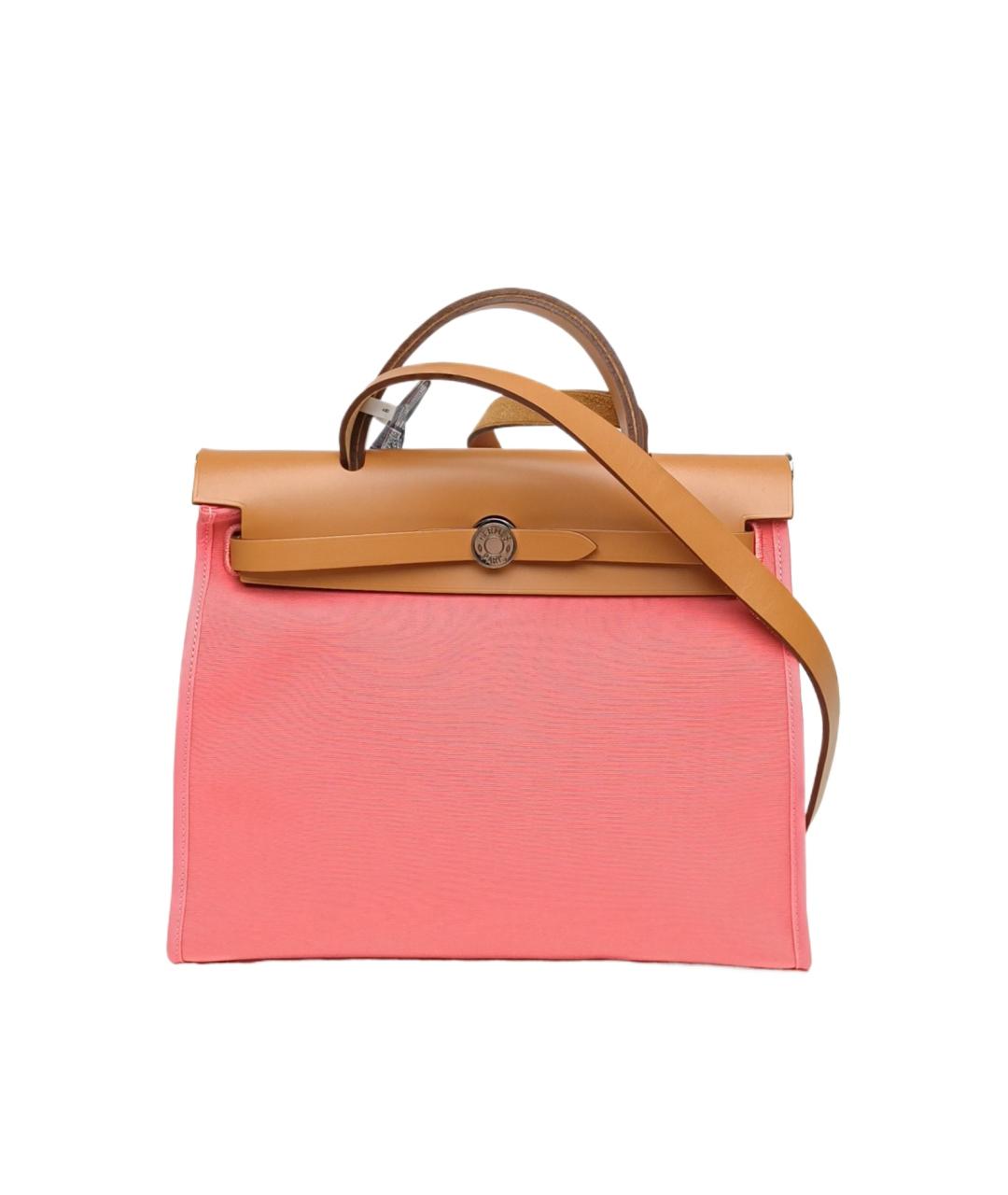 HERMES Розовая тканевая сумка через плечо, фото 1