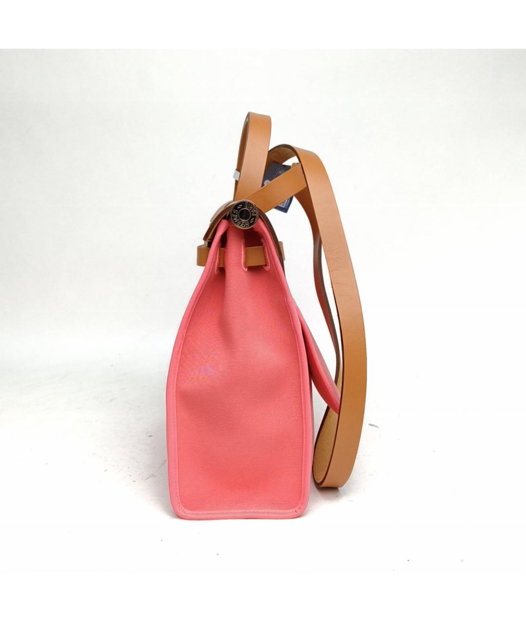 HERMES Розовая тканевая сумка через плечо, фото 3