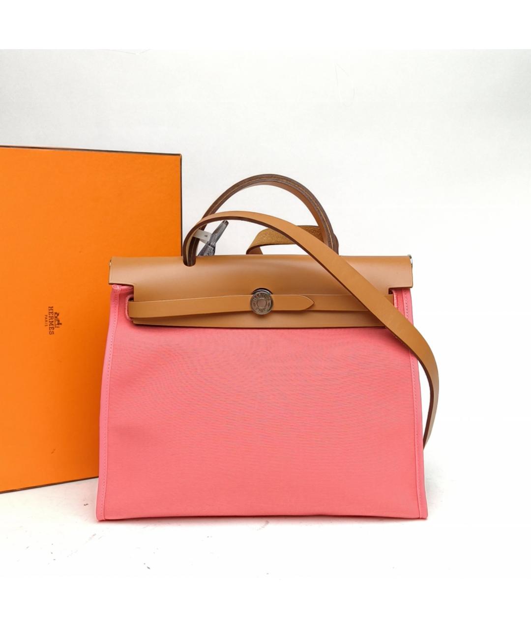 HERMES Розовая тканевая сумка через плечо, фото 9