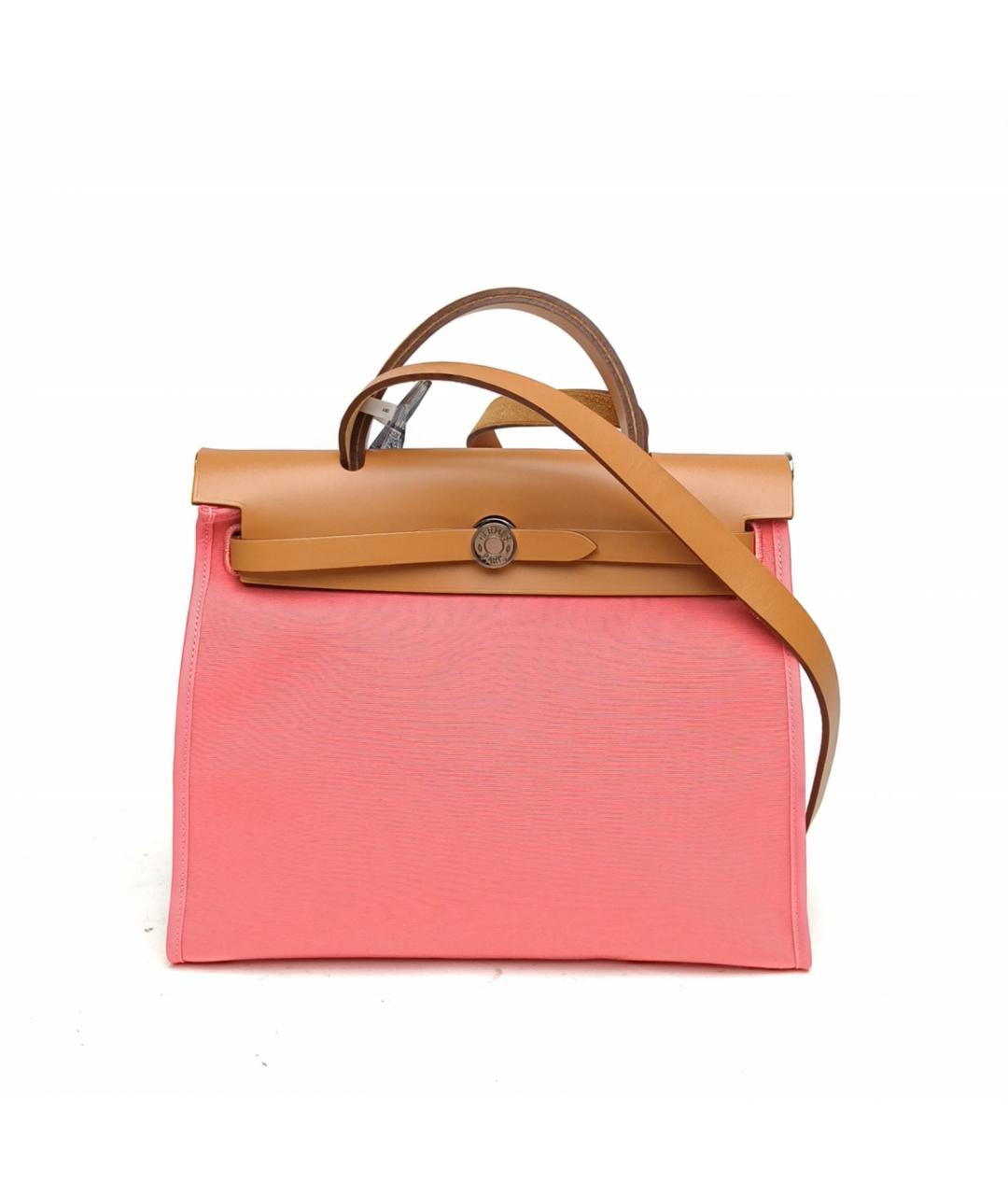 HERMES Розовая тканевая сумка через плечо, фото 2
