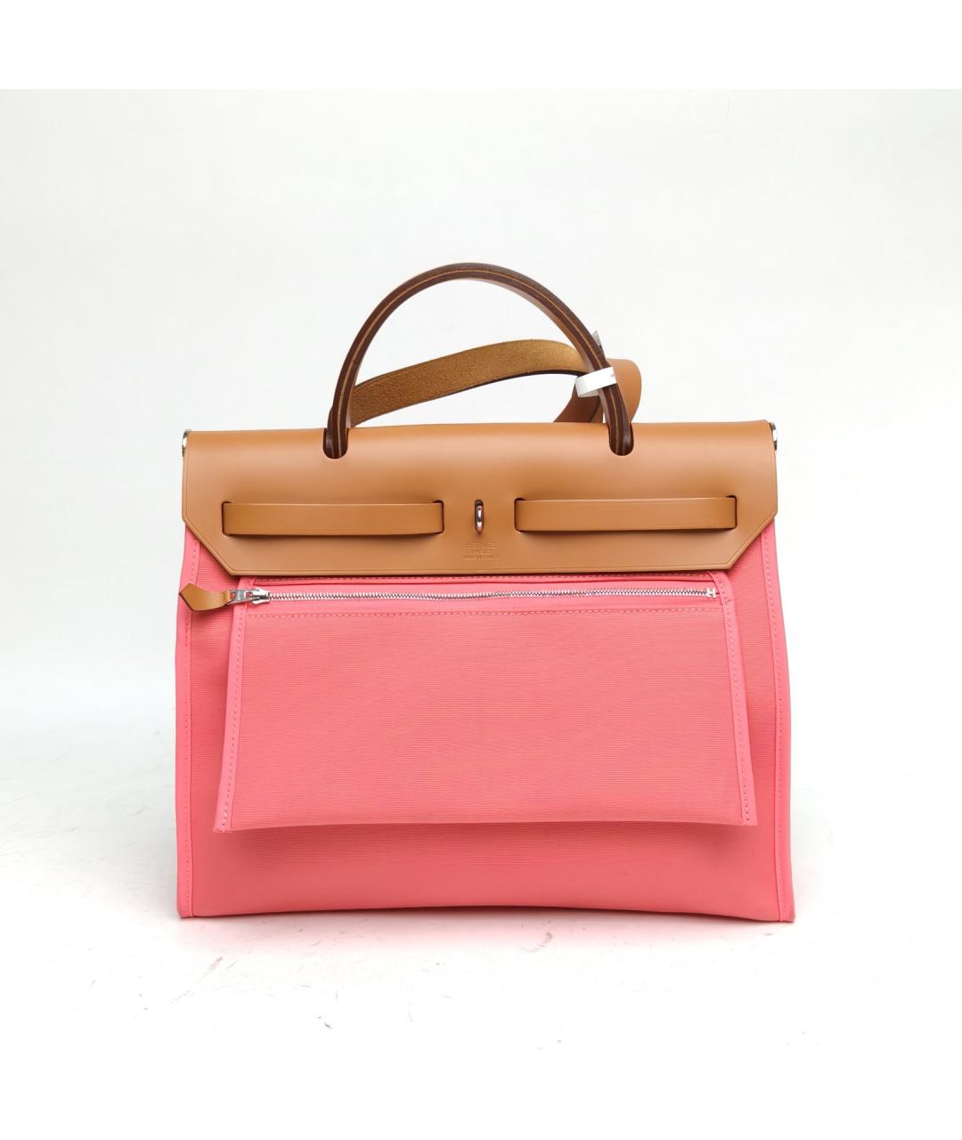 HERMES Розовая тканевая сумка через плечо, фото 4