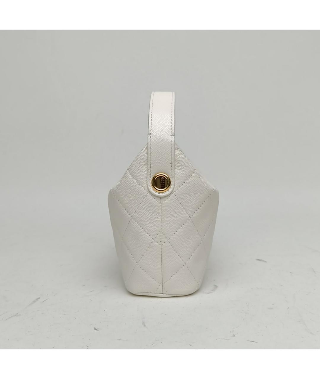 CHANEL Белая кожаная сумка через плечо, фото 3