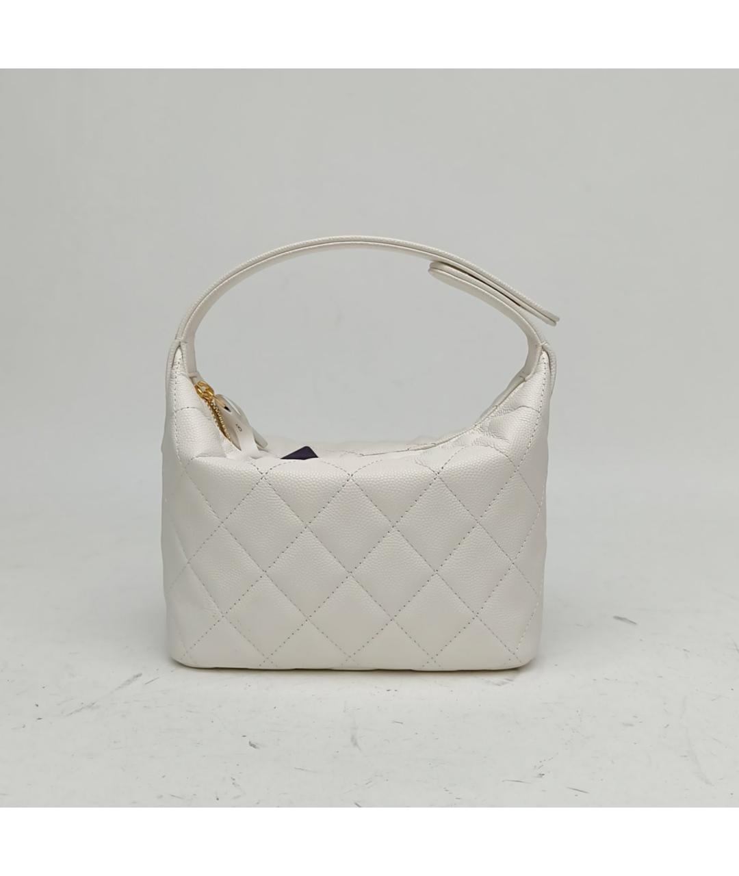 CHANEL Белая кожаная сумка через плечо, фото 4