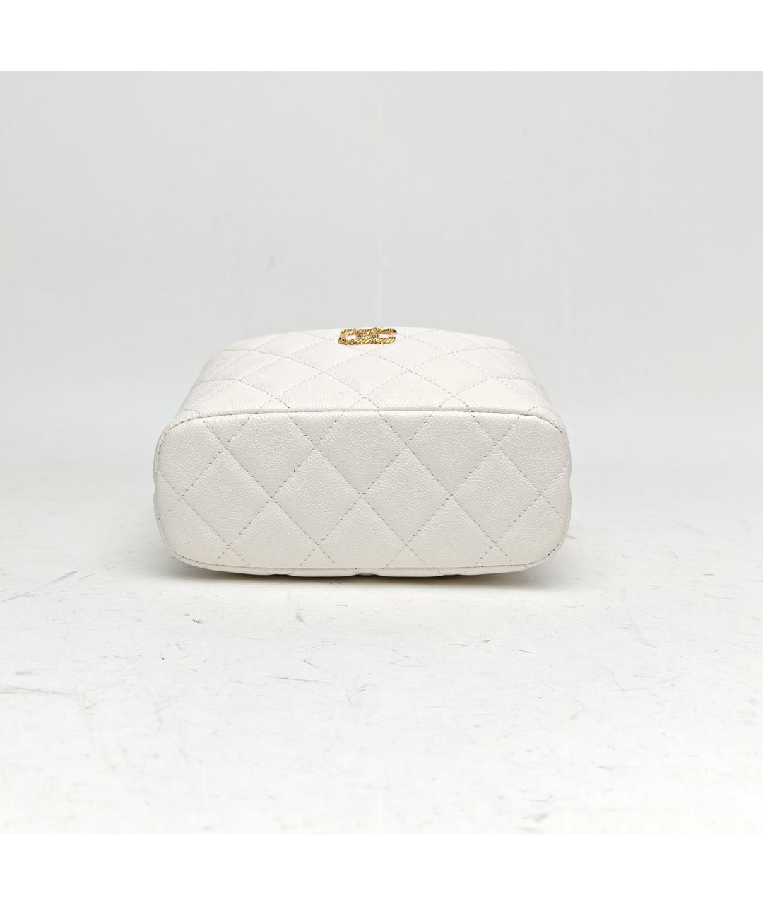CHANEL Белая кожаная сумка через плечо, фото 6