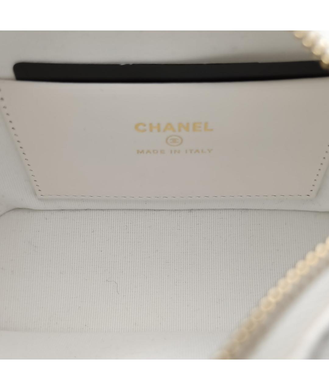 CHANEL Белая кожаная сумка через плечо, фото 8