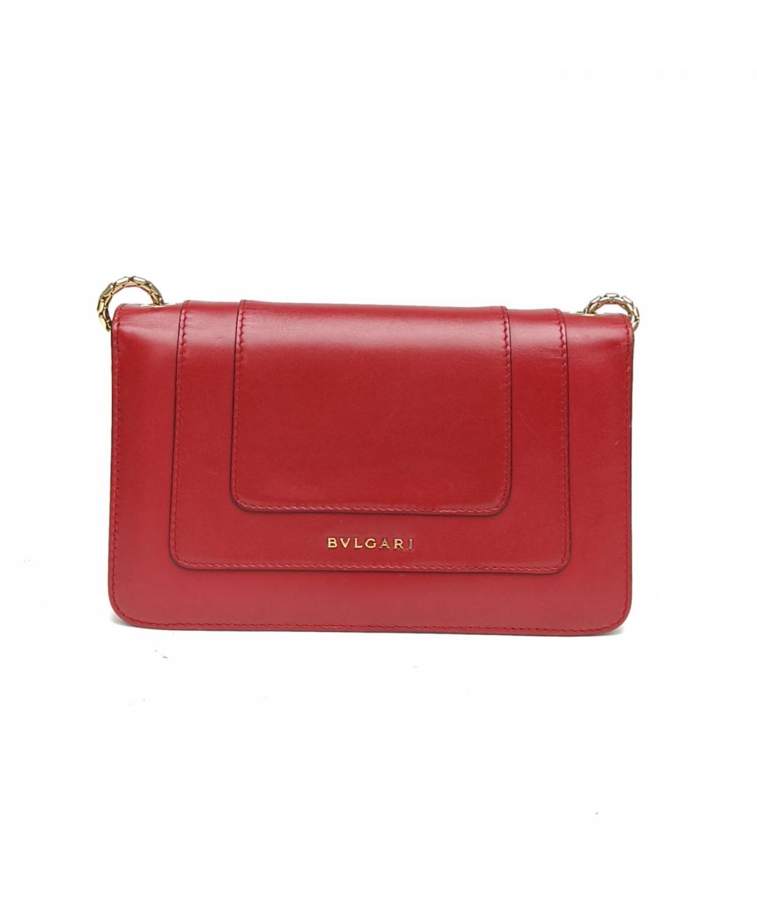 BVLGARI Красная кожаная сумка через плечо, фото 4